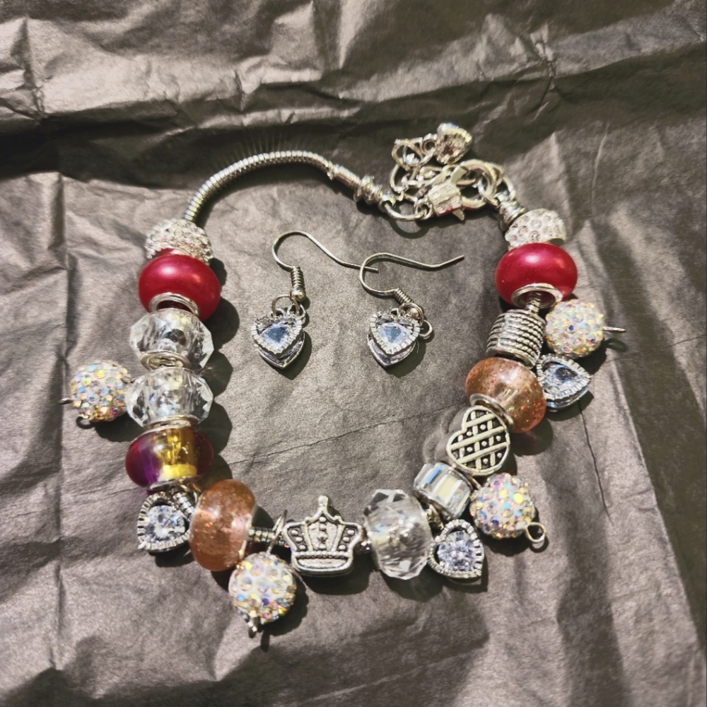 Chram bracelet and earrings